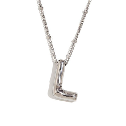 Letter Necklace Balloon Initial Necklaces for Women Girls Dainty Alphabet Pendant   Puffy Name Personalized Jewelry Gift Fashion Personality Jewelry For Girls Plated Gold Bubble Letter Necklace
