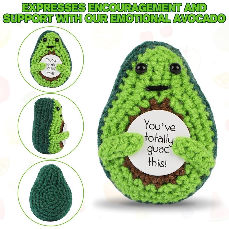 Mini Funny Positive Potato, 3 inch Knitted Wool Doll with Positive Card for Cheer Up Gifts and Party Decorations, Cute Wool Positive Potato Crochet Doll for Birthday Gifts (Avocado) advent  calendars