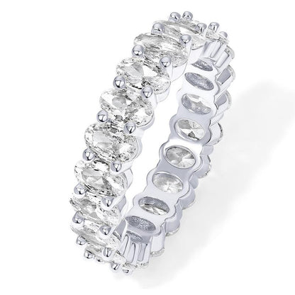 14K Gold Plated Rings Oval Cubic Zirconia Love Ring | Eternity Ring | 5mm Stackable Rings for Women | Gold Rings for Women
