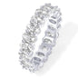 14K Gold Plated Rings Oval Cubic Zirconia Love Ring | Eternity Ring | 5mm Stackable Rings for Women | Gold Rings for Women
