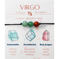 Zodiac Bead Bracelets - 3 Polished Birthstone Crystal Beaded Bracelets - Made of Real & Natural Gemstones, Adjustable 3-9.7” Black Rope - Jewelry for Men, Women, Teens, Kids - 8mm Beads