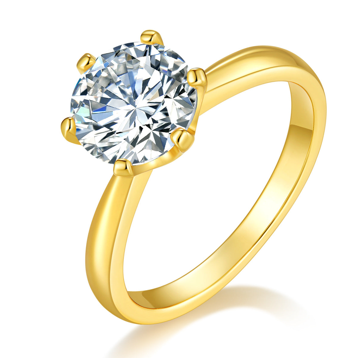 S925 Silver Six-Claw Ring for Women Light Luxury Moissanite Ring