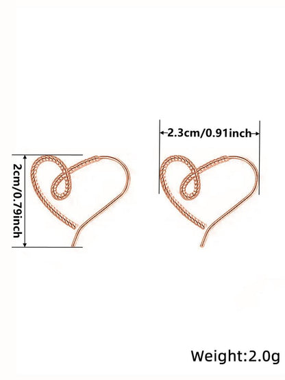 Women's Elegant Heart Design Dangle Earrings, Exquisite Trendy Dangle Earrings, Fashionable Minimalist Jewelry for Women for Daily & Party Decor