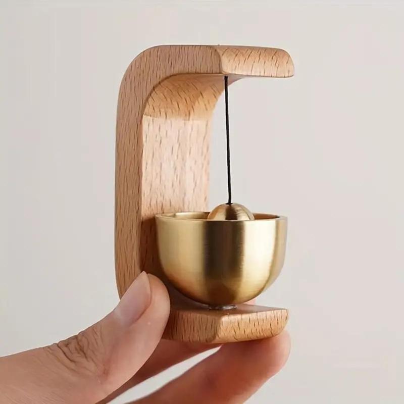 Shopkeepers Bell for Door Opening, Magnetic Shopkeepers Bell Wood Doorbell Wind Chime for Refrigerator  Living Room Wooden Decoration