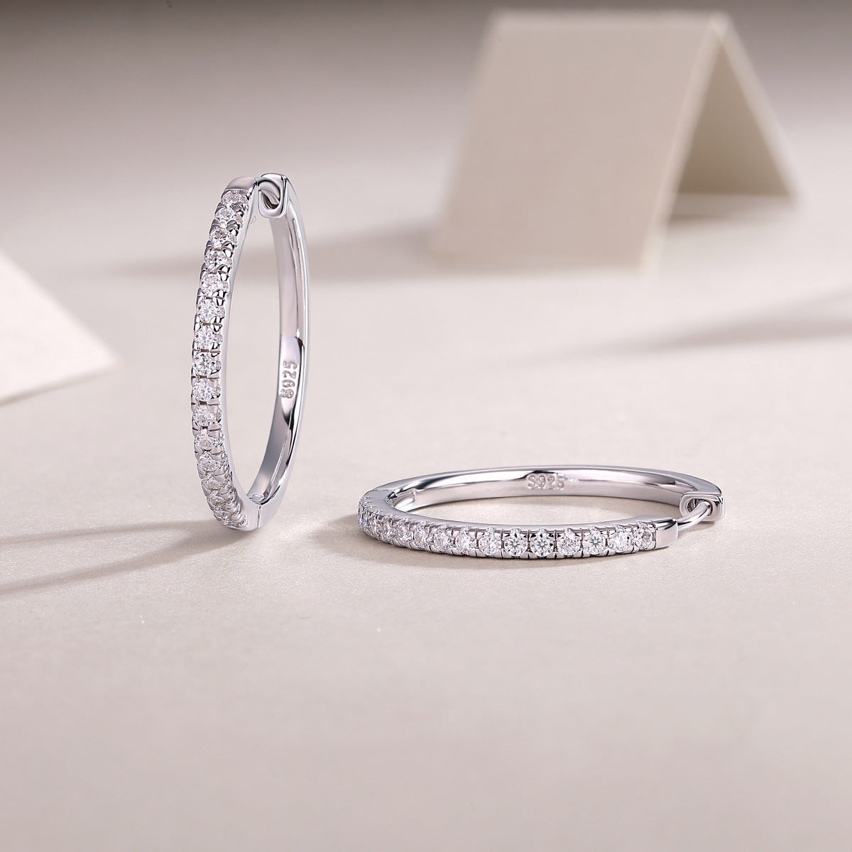 S925 Radiant Light Earrings Moissanite Hoop Earrings