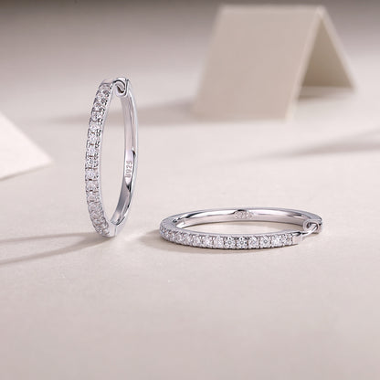 S925 Radiant Light Earrings Moissanite Hoop Earrings
