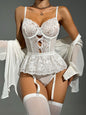 Lace Hollow-Out Backless Heart Temptation Bodycon Bodysuit for Women - Sexy Lingerie