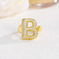 New 26 English letter rings fashionable chubby balloon letter rings with adjustable opening for women