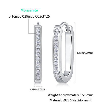 S925 Moissanite U-Shaped Ear Ring Women's High-Grade Sense Does