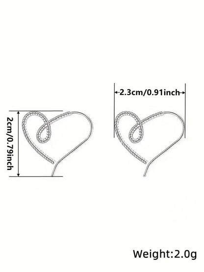 Women's Elegant Heart Design Dangle Earrings, Exquisite Trendy Dangle Earrings, Fashionable Minimalist Jewelry for Women for Daily & Party Decor