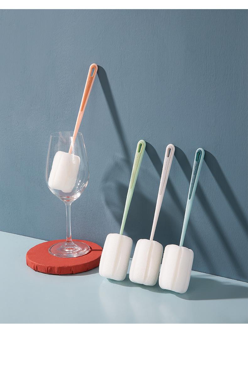 2pcs Cup brush, cup magic tool, water cup cleaning, long handle washing, bottle brush, no dead corners to remove tea stains, sponge small brush