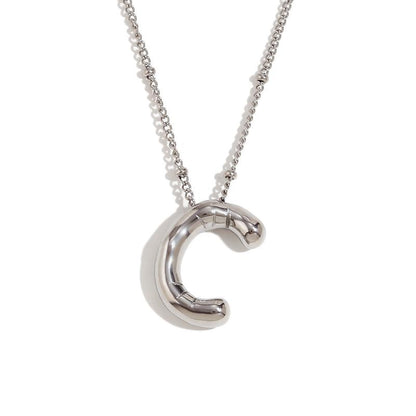Letter Necklace Balloon Initial Necklaces for Women Girls Dainty Alphabet Pendant   Puffy Name Personalized Jewelry Gift Fashion Personality Jewelry For Girls Plated Gold Bubble Letter Necklace