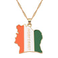 Hot selling creative world maps, national flags, necklaces, pendants,Women and men jewelry,tiktok shop