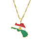 Hot selling creative world maps, national flags, necklaces, pendants,Women and men jewelry,tiktok shop
