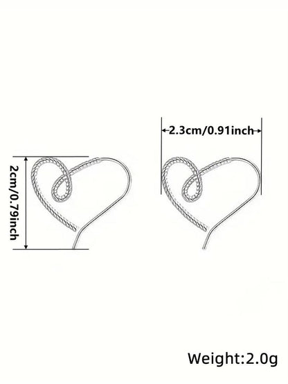 Women's Elegant Heart Design Dangle Earrings, Exquisite Trendy Dangle Earrings, Fashionable Minimalist Jewelry for Women for Daily & Party Decor