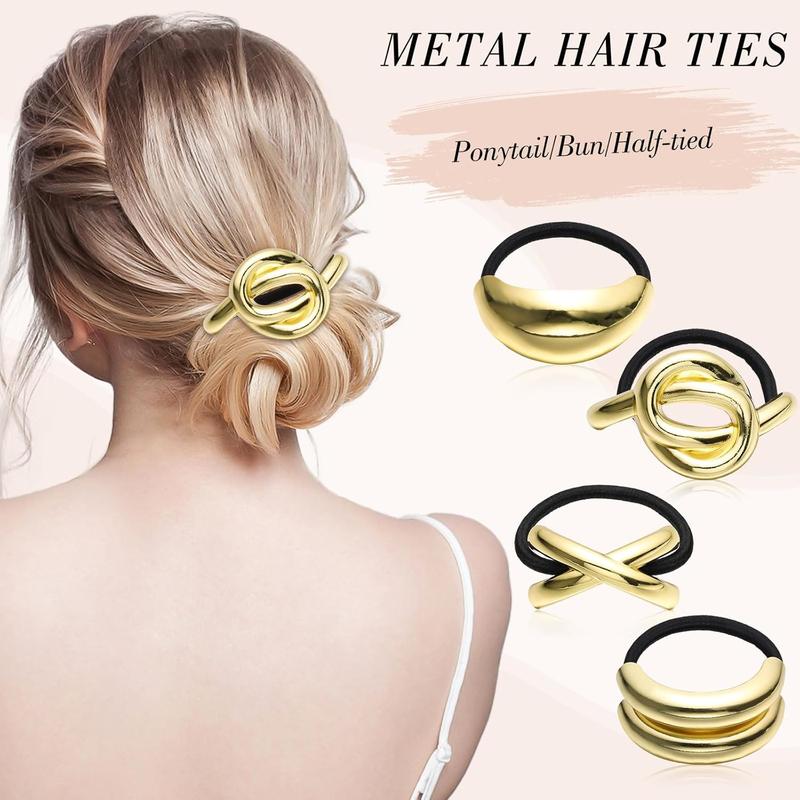 6 PCS Metal Hair Ties, Gold Hair Cuffs Ponytail Cuff Hair Elastic Gold Hair Accessories for Women the original paige poster advent  calendars