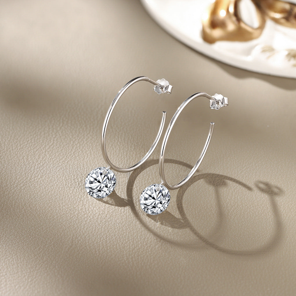 S925 Hoop Earrings Moissanite New Style Earrings