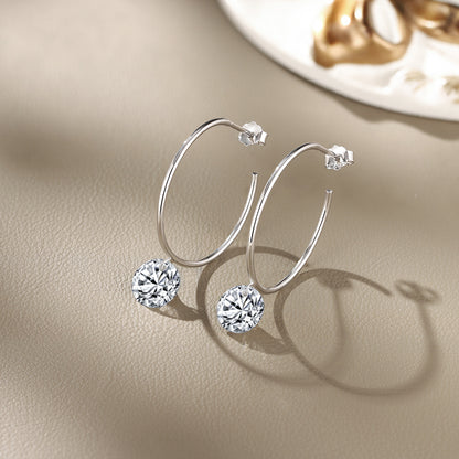 S925 Hoop Earrings Moissanite New Style Earrings
