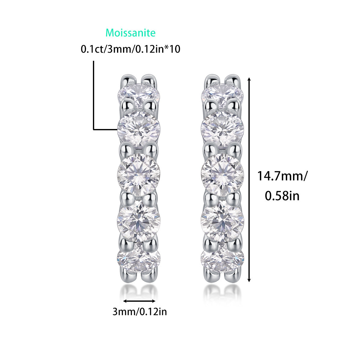 S925 Buddha Dawn Hoop Earrings Moissanite New Earrings