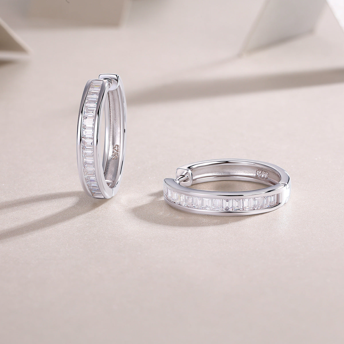 S925 Morning Light Earrings Moissanite Hoop Earrings