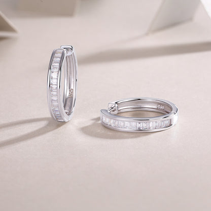 S925 Morning Light Earrings Moissanite Hoop Earrings