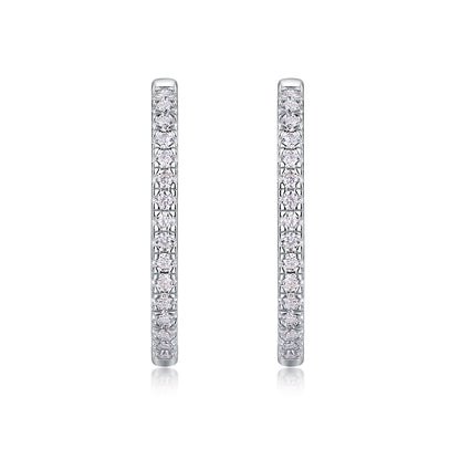 S925 Radiant Light Earrings Moissanite Hoop Earrings