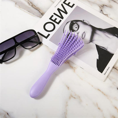 Eight-Claw Comb Hair Massage Straight Comb Shampoo and Smooth Hair Eight-Claw Vent Comb Tied-up Hair Modeling Big Curved Comb Haircare Heatless