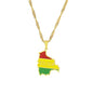 Hot selling creative world maps, national flags, necklaces, pendants,Women and men jewelry,tiktok shop