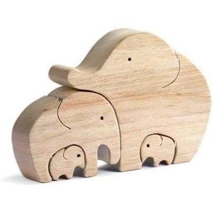 ASkinds 1Set Wooden Elephant Family Ornament Desktop Elephant Mother Child Decoration Elephants Collectible Figurines for Home Office Bedroom Living Room