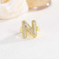 New 26 English letter rings fashionable chubby balloon letter rings with adjustable opening for women