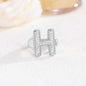 New 26 English letter rings fashionable chubby balloon letter rings with adjustable opening for women