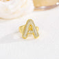 New 26 English letter rings fashionable chubby balloon letter rings with adjustable opening for women