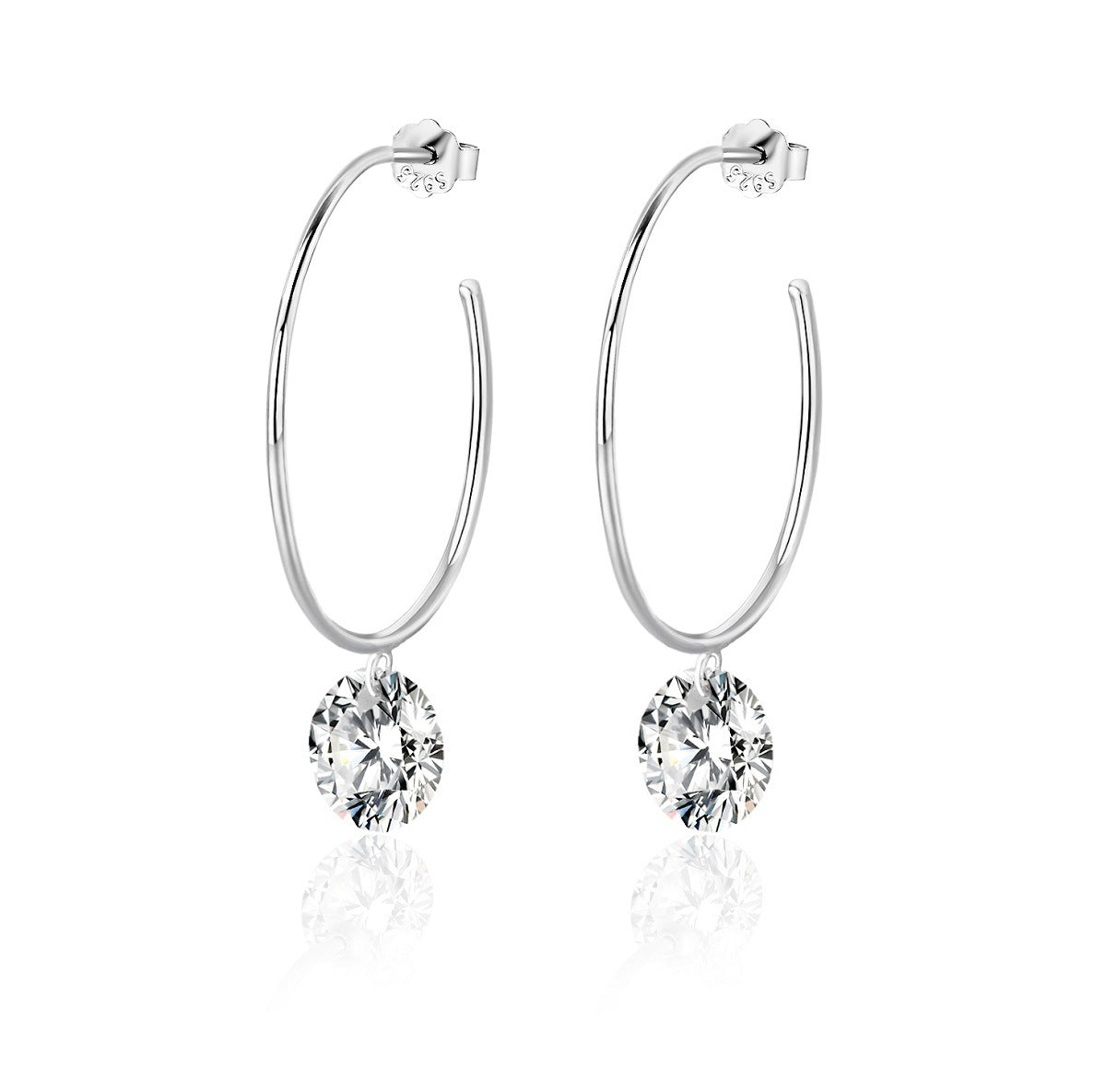 S925 Hoop Earrings Moissanite New Style Earrings