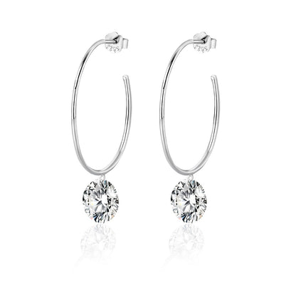 S925 Hoop Earrings Moissanite New Style Earrings