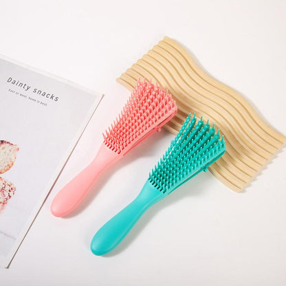 Eight-Claw Comb Hair Massage Straight Comb Shampoo and Smooth Hair Eight-Claw Vent Comb Tied-up Hair Modeling Big Curved Comb Haircare Heatless