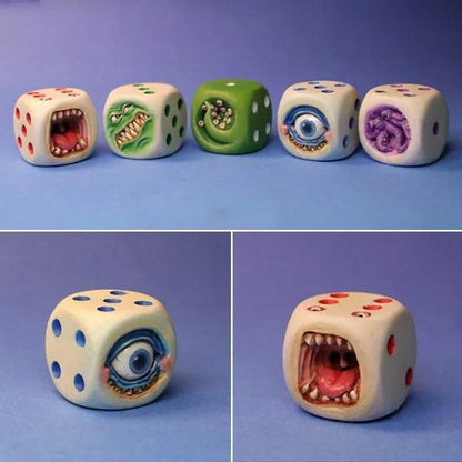 Halloween Demon Dice Toy Desktop Resin Crafts Micro Landscape Ornaments Atmosphere Gift