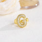 New 26 English letter rings fashionable chubby balloon letter rings with adjustable opening for women
