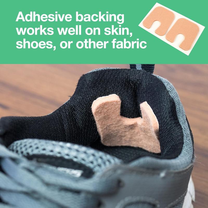 U-Shaped Felt Callus Pads | Protect Calluses from Rubbing on Shoes | Reduce Foot and Heel Pain | Pack of 24 | 1/8" Self-Stick Pedi Cushions