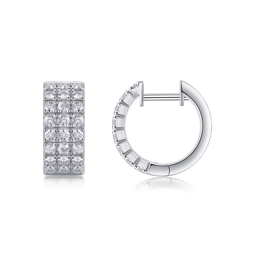 S925 Silver Earrings Moissanite Hoop Earrings