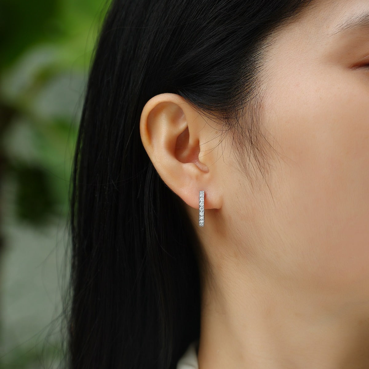 S925 Modern Guide Earrings Moissanite Hoop Earrings