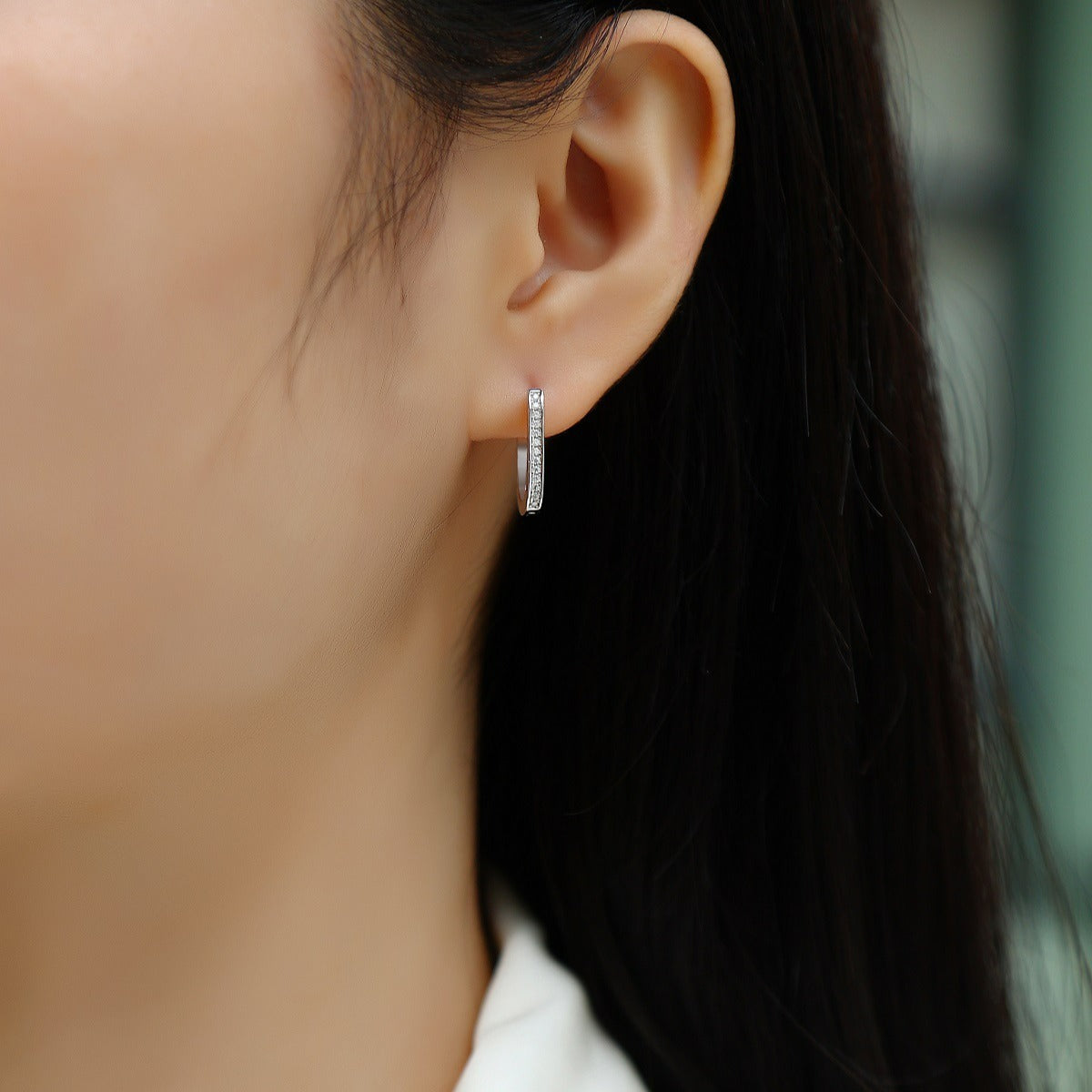 S925 Moissanite U-Shaped Ear Ring Women's High-Grade Sense Does