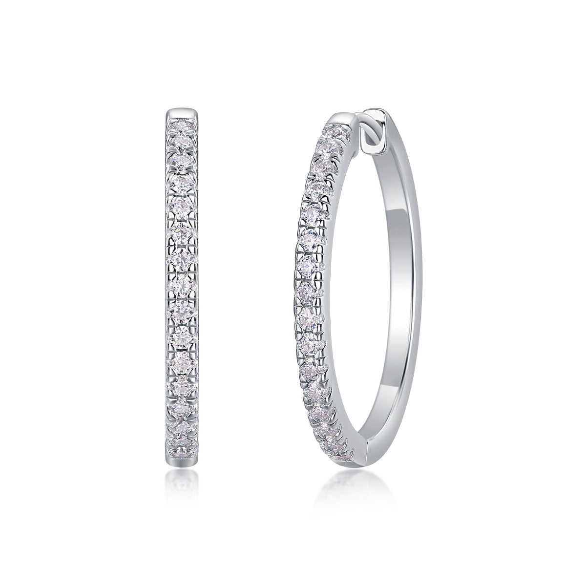 S925 Radiant Light Earrings Moissanite Hoop Earrings