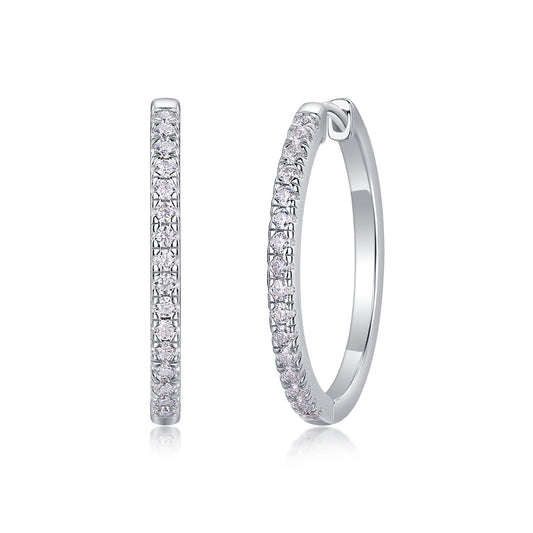 S925 Radiant Light Earrings Moissanite Hoop Earrings