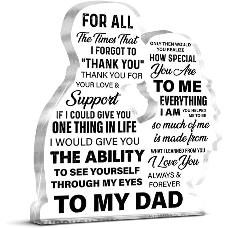 Gifts for Dad From Son, Thank You Gift for Dad Daddy Father Bonus Dad, Dad Birthday Father's Day Gift Ideas, Best Dad Acrylic Keepsake