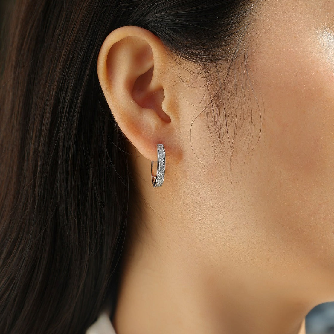 S925 Firefly Light Earrings Moissanite Hoop Earrings
