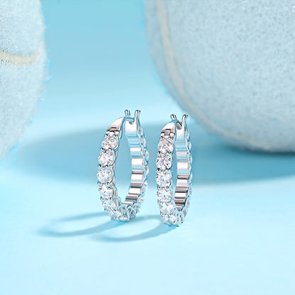 S925 Earrings Moissanite New Hoop Earrings