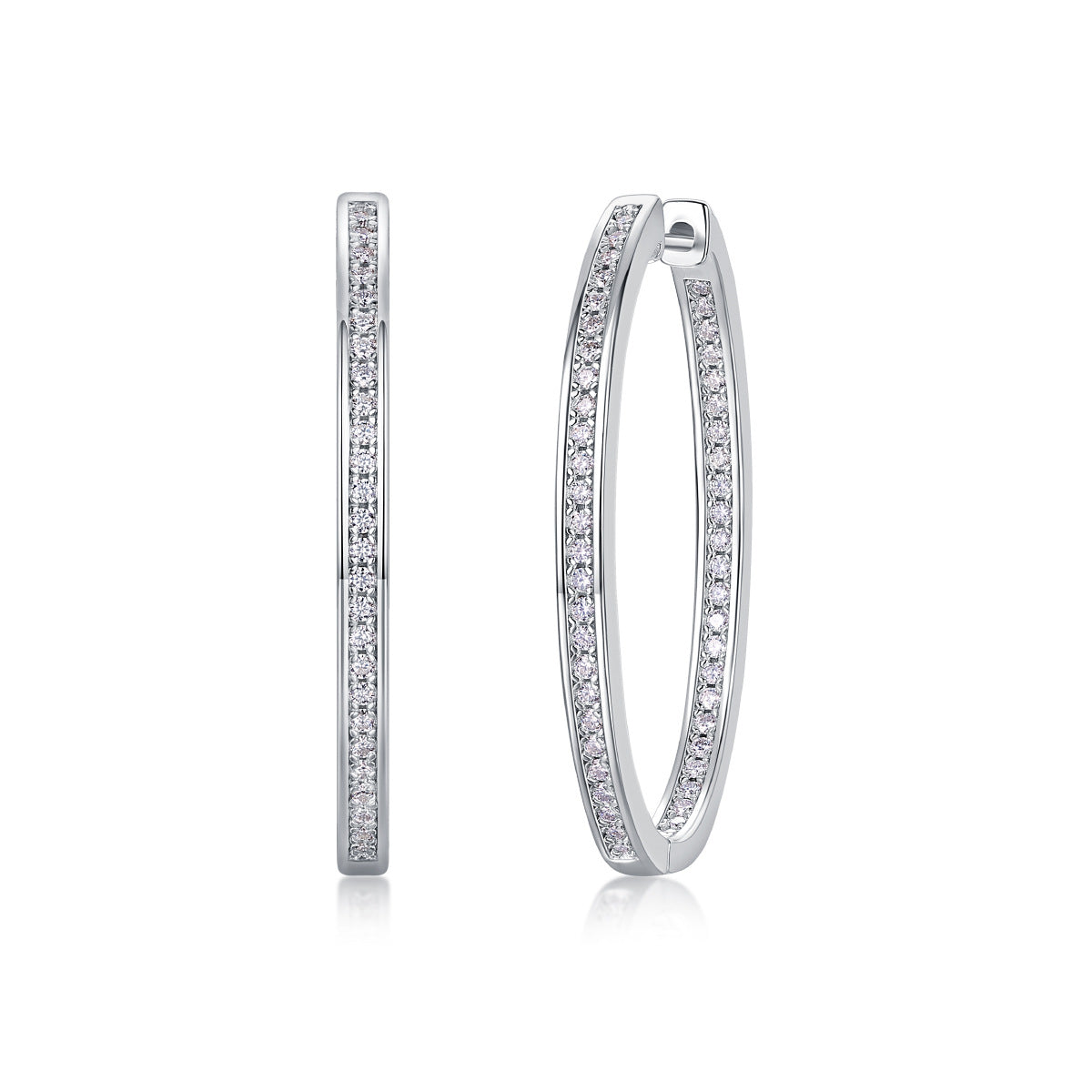 Fashionable Light Luxury S925 Silver Earrings for Women High-end Sense Elegant Large Hoop Earrings