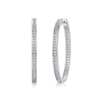 Fashionable Light Luxury S925 Silver Earrings for Women High-end Sense Elegant Large Hoop Earrings