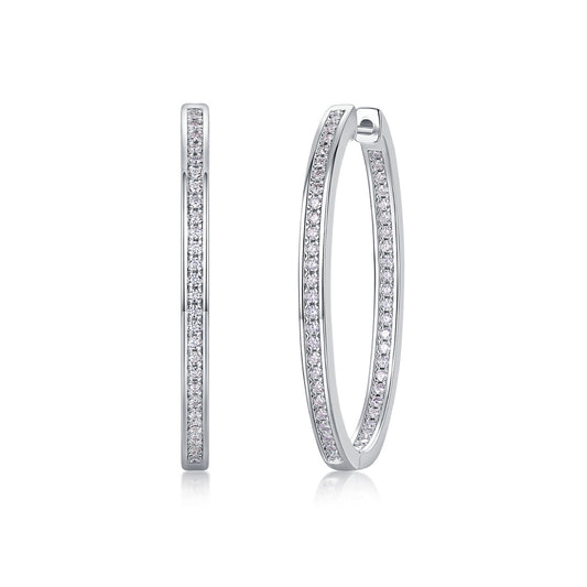 Fashionable Light Luxury S925 Silver Earrings for Women High-end Sense Elegant Large Hoop Earrings