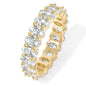 14K Gold Plated Rings Oval Cubic Zirconia Love Ring | Eternity Ring | 5mm Stackable Rings for Women | Gold Rings for Women